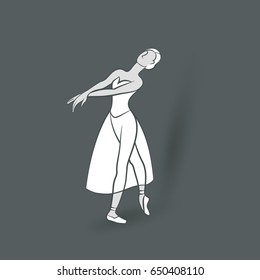 ballerina dancing studio symbol. vector illustration - eps 10