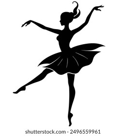 Ballerina dancing vector illustration editable project.