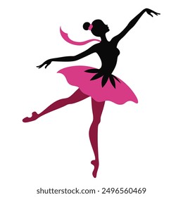 Ballerina dancing vector illustration editable project.