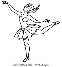 Ballerina dancing vector illustration editable project.