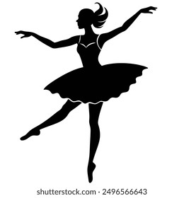 Ballerina dancing vector illustration editable project.