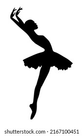 Silueta vectorial bailarina de Ballerina. Bonita ilustración de ballet.