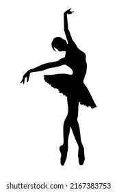 Ballerina dancing vector silhouette.Black dancer female stencil drawing sign.Ballet beautiful illustration.Woman lady clip art icon.Vinyl wall sticker decal.Plotter laser cutting.DIY. Cricut Cut.Decor