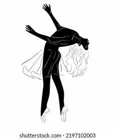 Ballerina dansing drawing poses line art