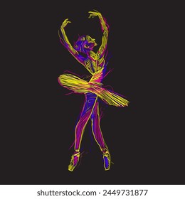 ballerina digital illustration abstract suiteble for ballet lovers gift idea