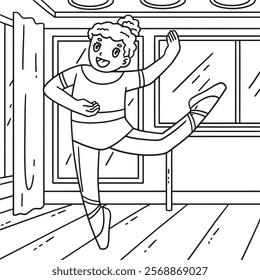 Ballerina doing an Attitude Coloring Page for Kids