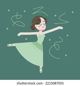 A Ballerina Doing Ballet, Flat Design