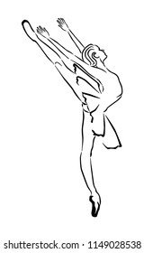 Ballerina, drawn by lines
