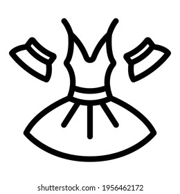 Ballerina dress icon. Outline ballerina dress vector icon for web design isolated on white background