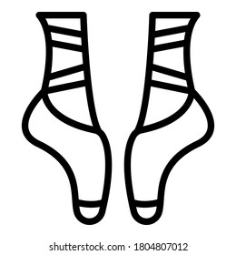 Ballerina feet icon. Outline ballerina feet vector icon for web design isolated on white background