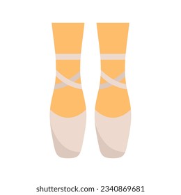 Ballerina feets icon flat vector. Dance girl foot. Classic ballerina feets isolated