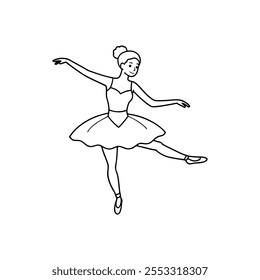 Bailarina mujer bailarina línea diseño de Arte vectorial