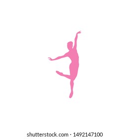 Ballerina Female Dancer Pose Flat Vector Template