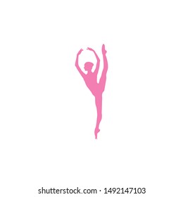 Ballerina Female Dancer Pose Flat Vector Template