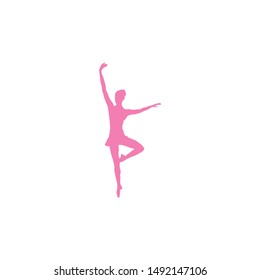 Ballerina Female Dancer Pose Flat Vector Template