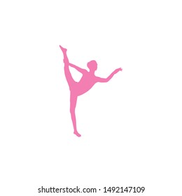 Ballerina Female Dancer Pose Flat Vector Template