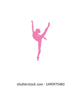Ballerina Female Dancer Pose Vector Template