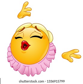 Ballerina female emoticon dancing ballet