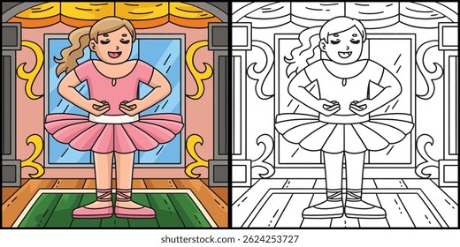Ballerina in the First Position Illustration 