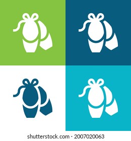 Ballerina Flat four color minimal icon set