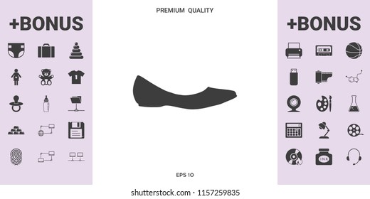 Ballerina flats - women shoe, the silhouette - graphic elements for your design