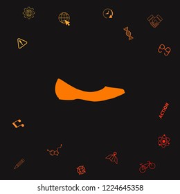 Ballerina flats - women shoe, the silhouette. Graphic elements for your design