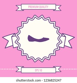 Ballerina flats - women shoe, the silhouette. Graphic elements for your design