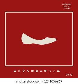 Ballerina flats - women shoe, the silhouette. Graphic elements for your design