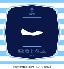 Ballerina flats - women shoe, the silhouette. Graphic elements for your design