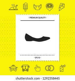 Ballerina flats - women shoe, the silhouette. Graphic elements for your design
