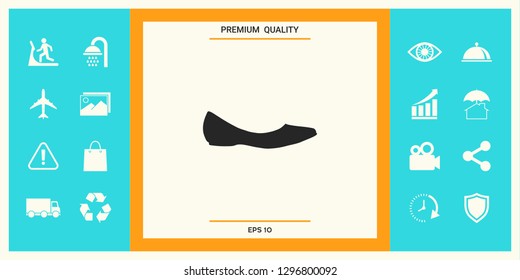 Ballerina flats - women shoe, the silhouette. Graphic elements for your design