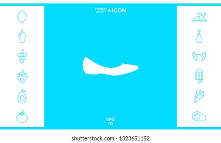 Ballerina flats - women shoe, the silhouette. Graphic elements for your design