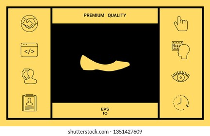 Ballerina flats - women shoe, the silhouette. Graphic elements for your design