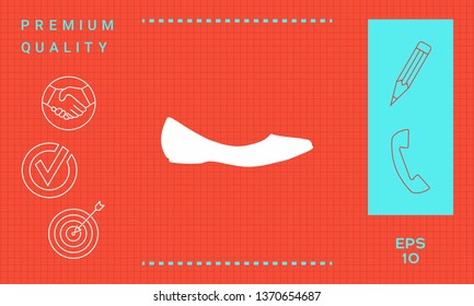 Ballerina flats - women shoe, the silhouette. Graphic elements for your design