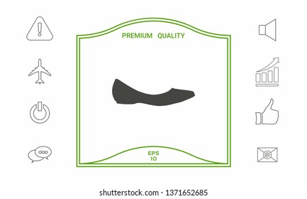 Ballerina flats - women shoe, the silhouette. Graphic elements for your design