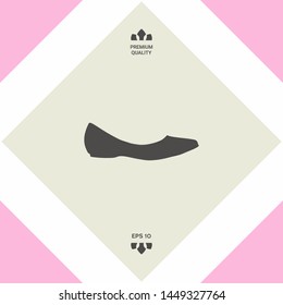 Ballerina flats - women shoe, the silhouette. Graphic elements for your design