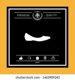 Ballerina flats - women shoe, the silhouette. Graphic elements for your design