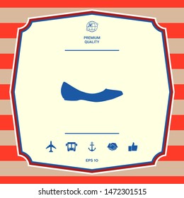 Ballerina flats - women shoe, the silhouette. Graphic elements for your design