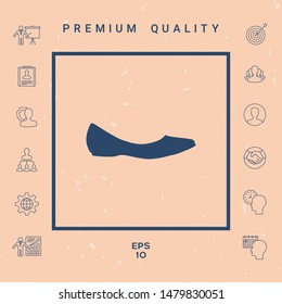 Ballerina flats - women shoe, the silhouette. Graphic elements for your design