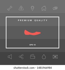 Ballerina flats - women shoe, the silhouette. Graphic elements for your design