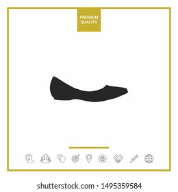 Ballerina flats - women shoe, the silhouette. Graphic elements for your design