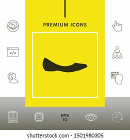 Ballerina flats - women shoe, the silhouette. Graphic elements for your design