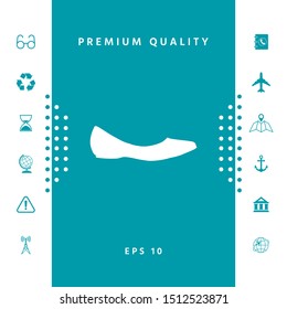 Ballerina flats - women shoe, the silhouette. Graphic elements for your design