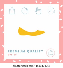 Ballerina flats - women shoe, the silhouette. Graphic elements for your design