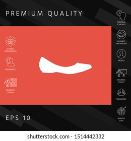 Ballerina flats - women shoe, the silhouette. Graphic elements for your design
