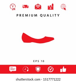 Ballerina flats - women shoe, the silhouette. Graphic elements for your design