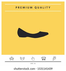Ballerina flats - women shoe, the silhouette. Graphic elements for your design