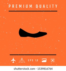 Ballerina flats - women shoe, the silhouette. Graphic elements for your design