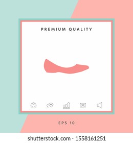 Ballerina flats - women shoe, the silhouette. Graphic elements for your design