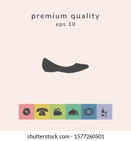Ballerina flats - women shoe, the silhouette. Graphic elements for your design